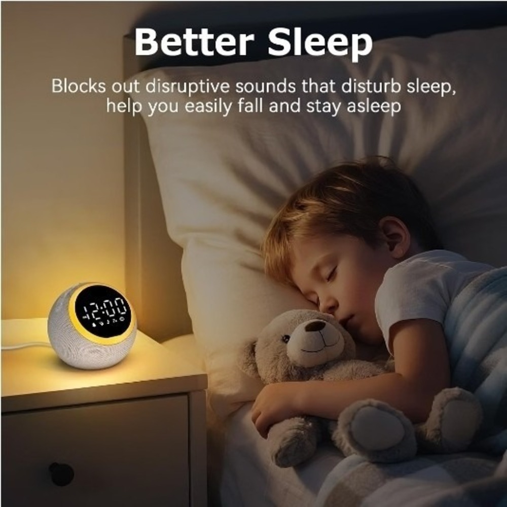 Smart Alarm Clock for Bedrooms, Digital Alarm Clock with White Noise Hatch Sound - Picture 7 of 9